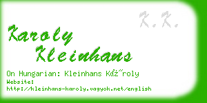 karoly kleinhans business card